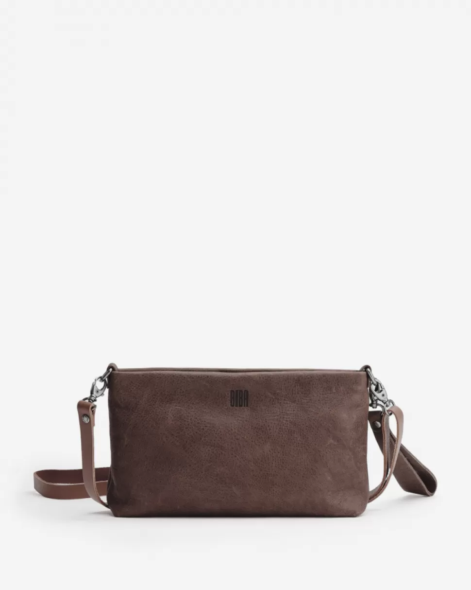 BIBA Leather Cross Bag Carolina Out Dark Brown Outlet