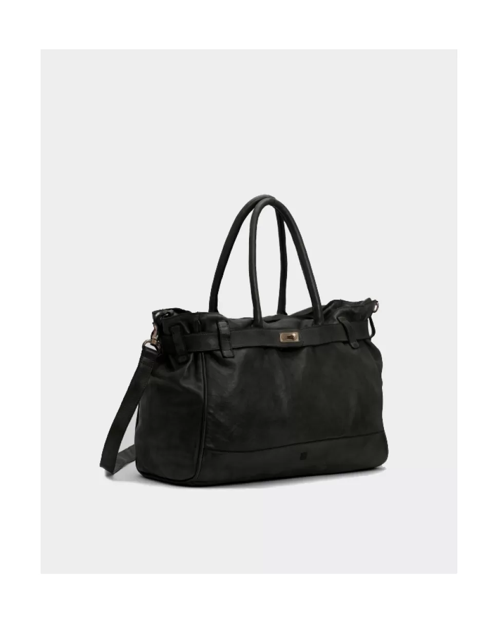 BIBA Leather Handbag Blossom Black Best Sale