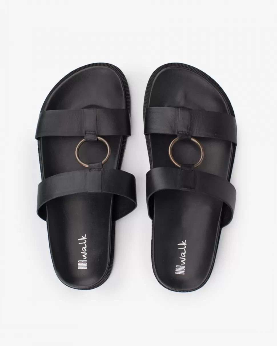 BIBA Leather Sandal Sunrise Black Outlet